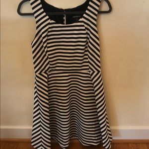 Black and white striped dress